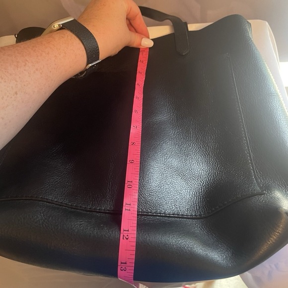 Madewell Medium Transport Leather Tote Black Bag Purse Shoulder Crossbody Color - Picture 13 of 15